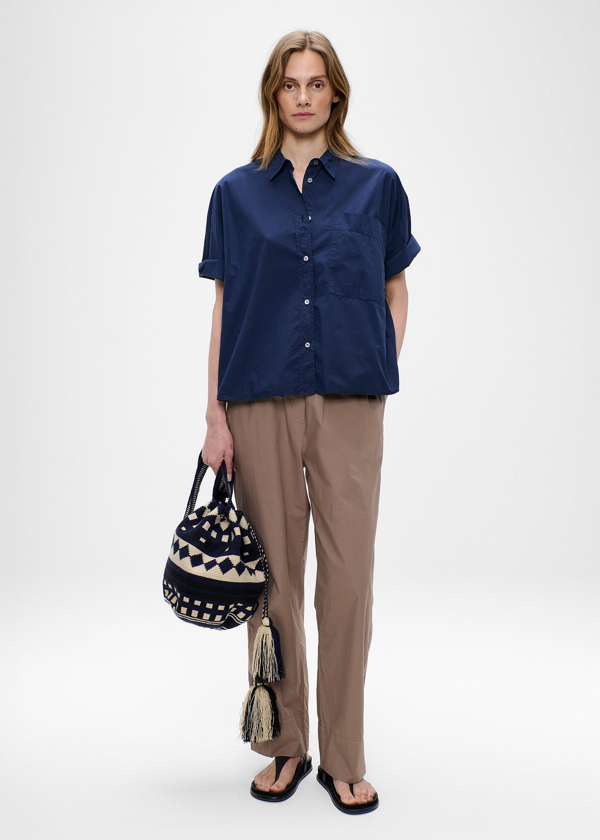CHEMISE BOXY EN POPLINE DE COTON
